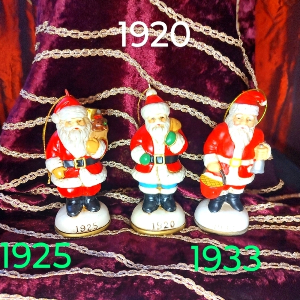 Vintage Memories of Santa Ornaments! Three in this group: 1920, 1925, 19…